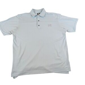 FootJoy Mens Sandridge Golf Club Performance Polo Shirt Light Blue Large